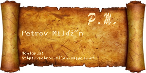 Petrov Milán névjegykártya