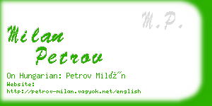 milan petrov business card